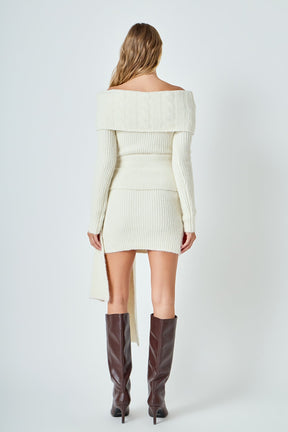 ENDLESS ROSE - Off Shoulder Sweater Mini Dress - DRESSES available at Objectrare