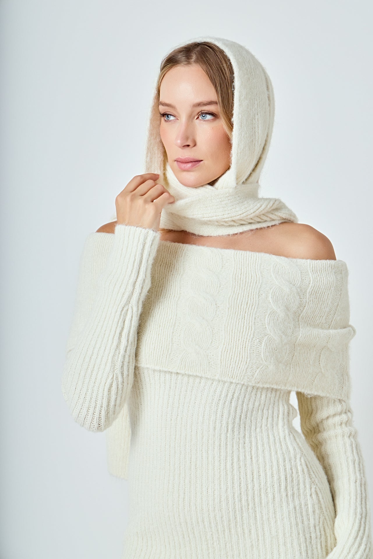 ENDLESS ROSE - Off Shoulder Sweater Mini Dress - DRESSES available at Objectrare