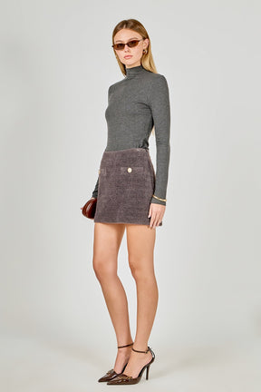 ENDLESS ROSE - Tweed Boucle Skirt - SKIRTS available at Objectrare