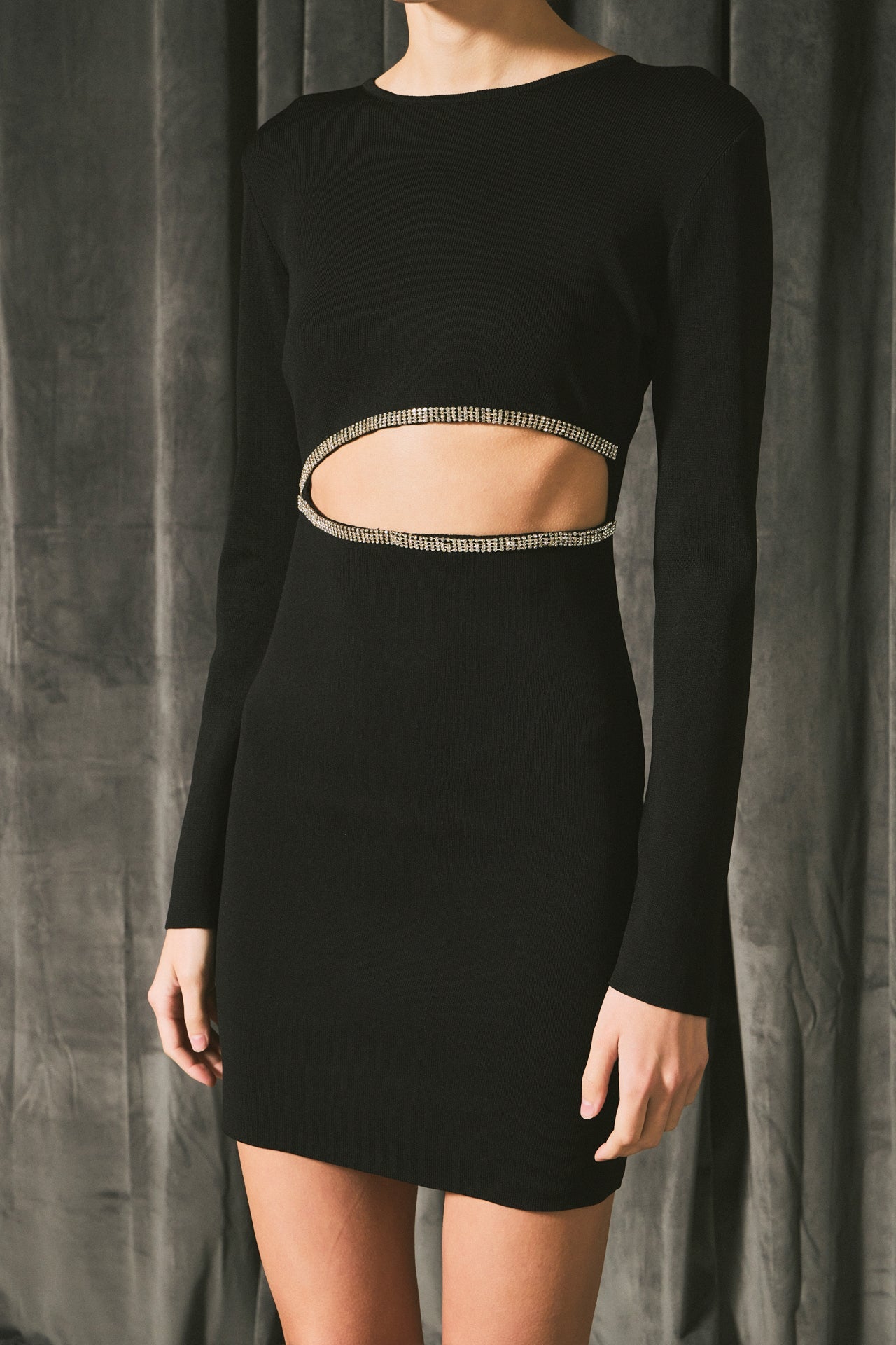 ENDLESS ROSE - Knit Cut Out Mini Dress - DRESSES available at Objectrare