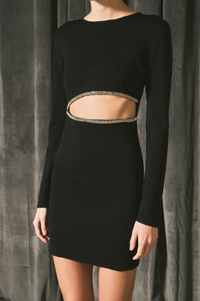 ENDLESS ROSE - Knit Cut Out Mini Dress - DRESSES available at Objectrare