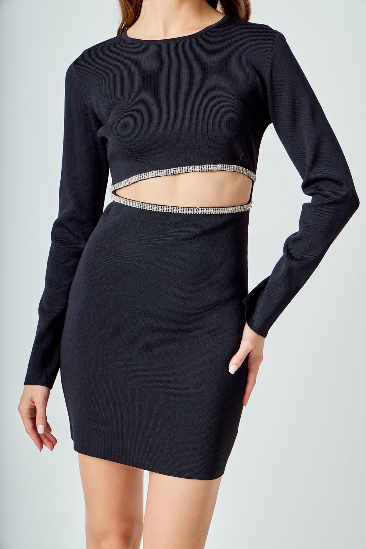 ENDLESS ROSE - Knit Cut Out Mini Dress - DRESSES available at Objectrare