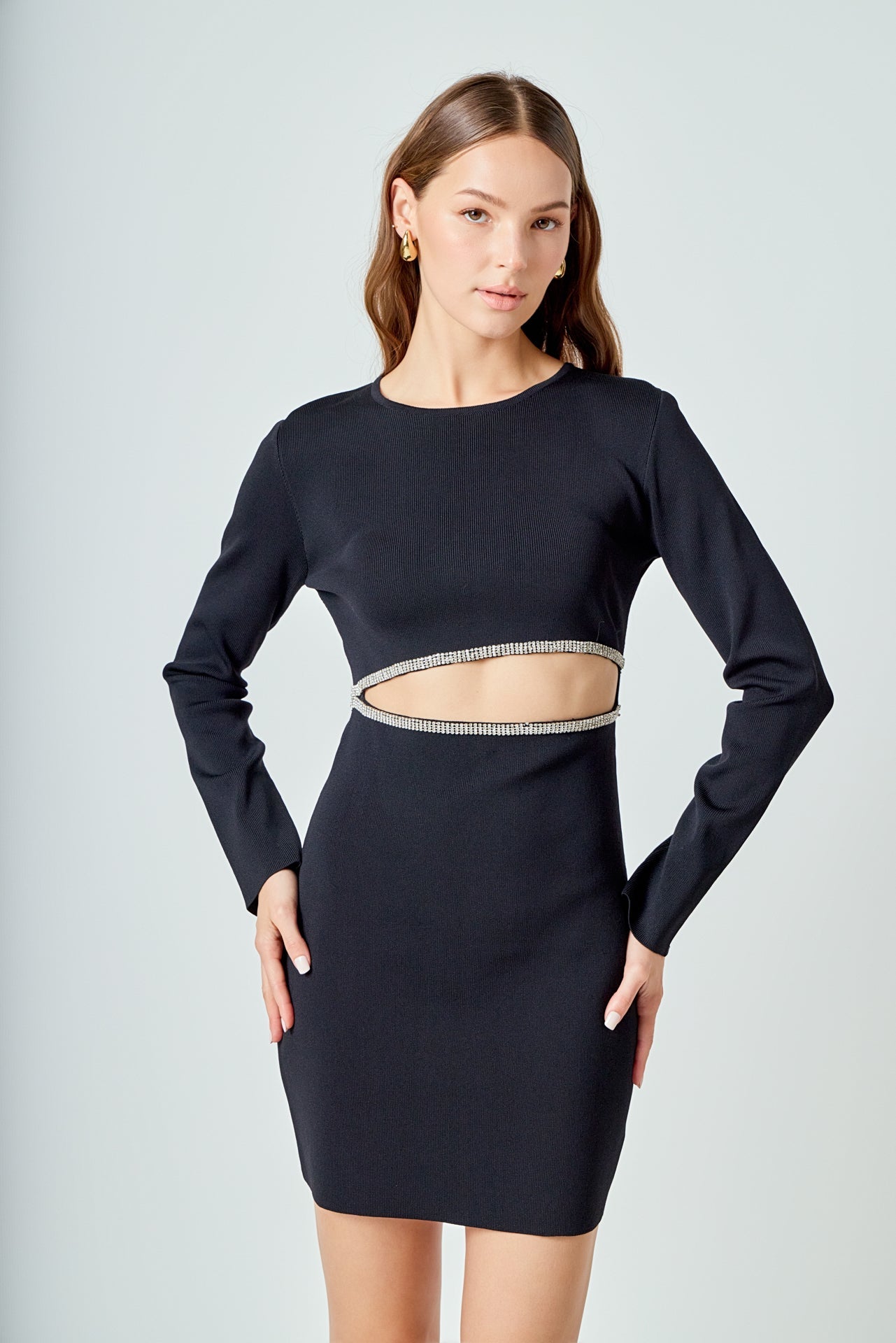 ENDLESS ROSE - Knit Cut Out Mini Dress - DRESSES available at Objectrare