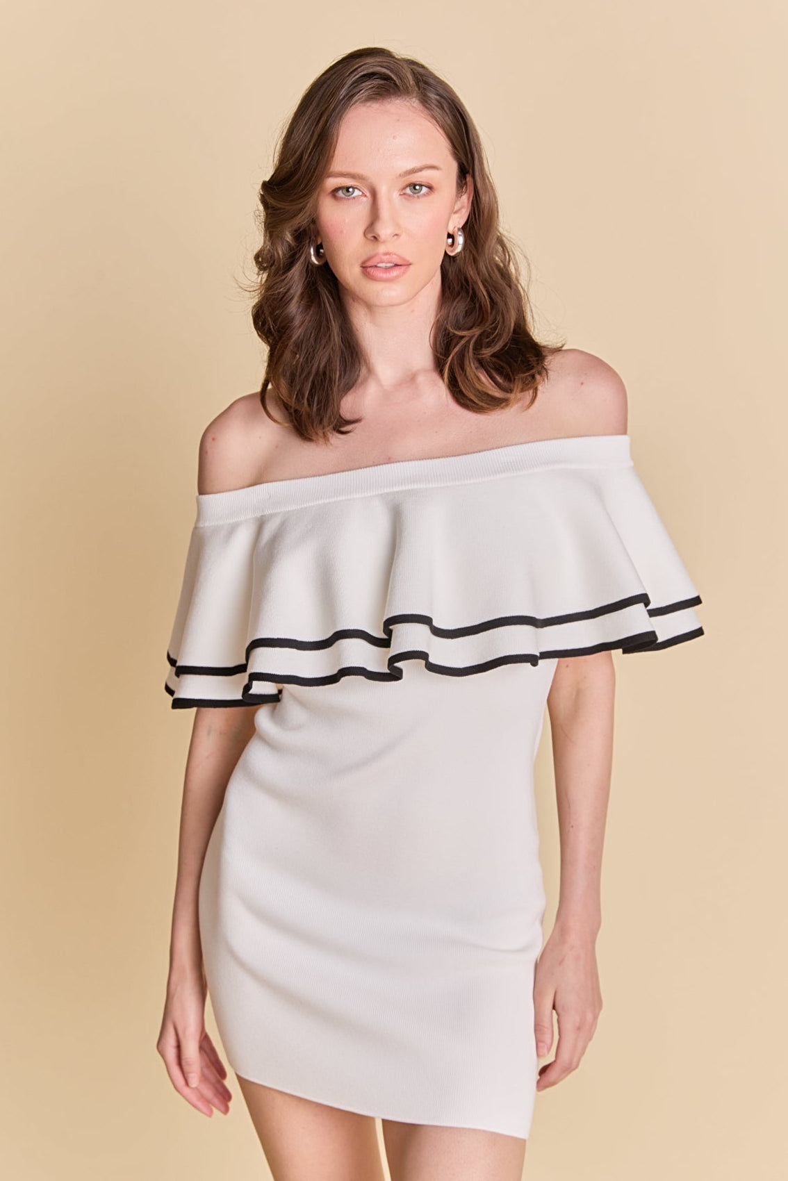 ENDLESS ROSE - Off Shoulder Ruffle Mini Dress - DRESSES available at Objectrare