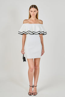 ENDLESS ROSE - Off Shoulder Ruffle Mini Dress - DRESSES available at Objectrare