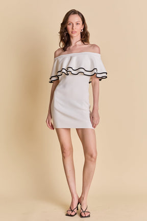 ENDLESS ROSE - Off Shoulder Ruffle Mini Dress - DRESSES available at Objectrare