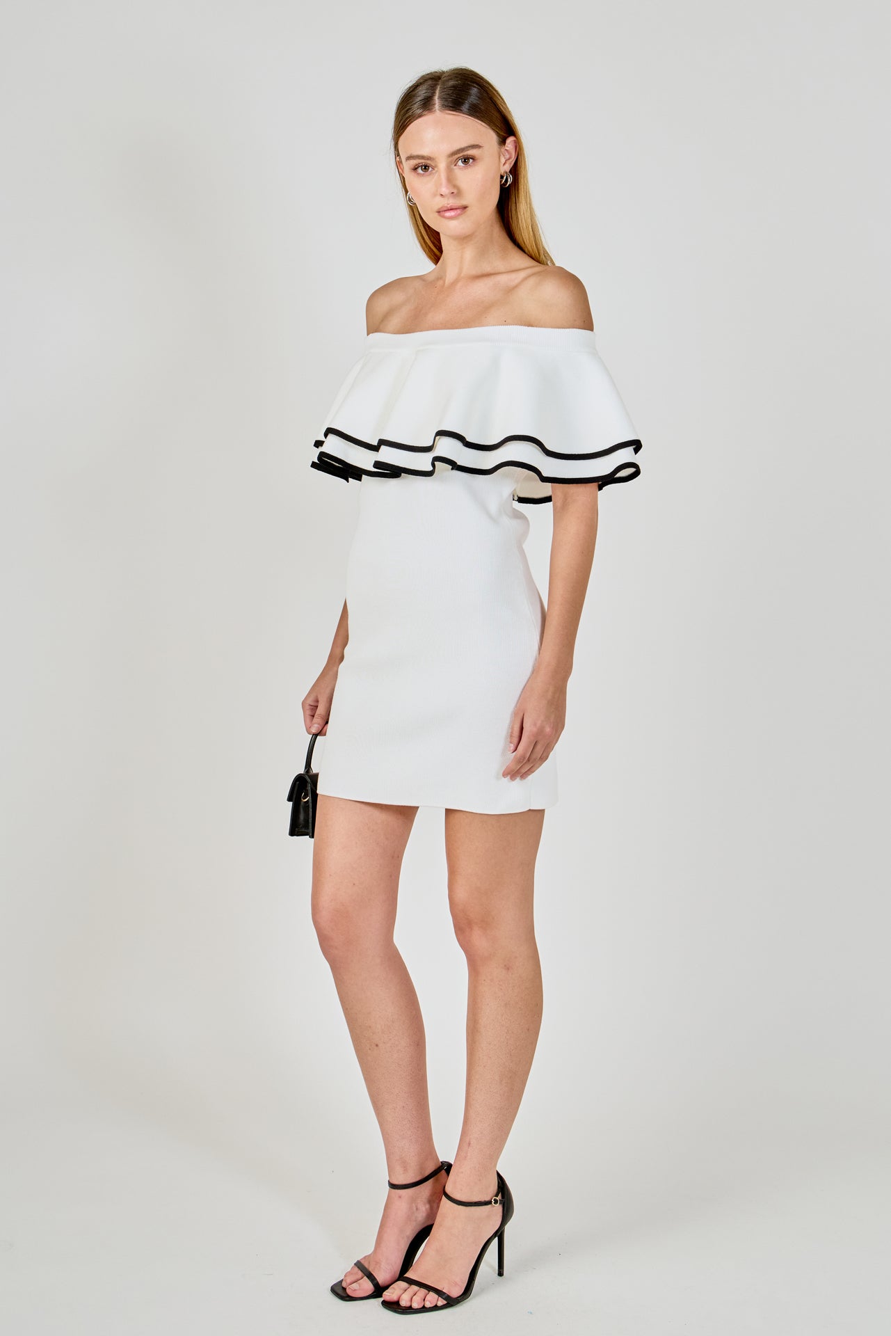 ENDLESS ROSE - Off Shoulder Ruffle Mini Dress - DRESSES available at Objectrare