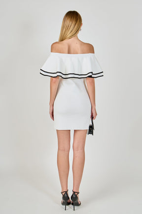 ENDLESS ROSE - Off Shoulder Ruffle Mini Dress - DRESSES available at Objectrare