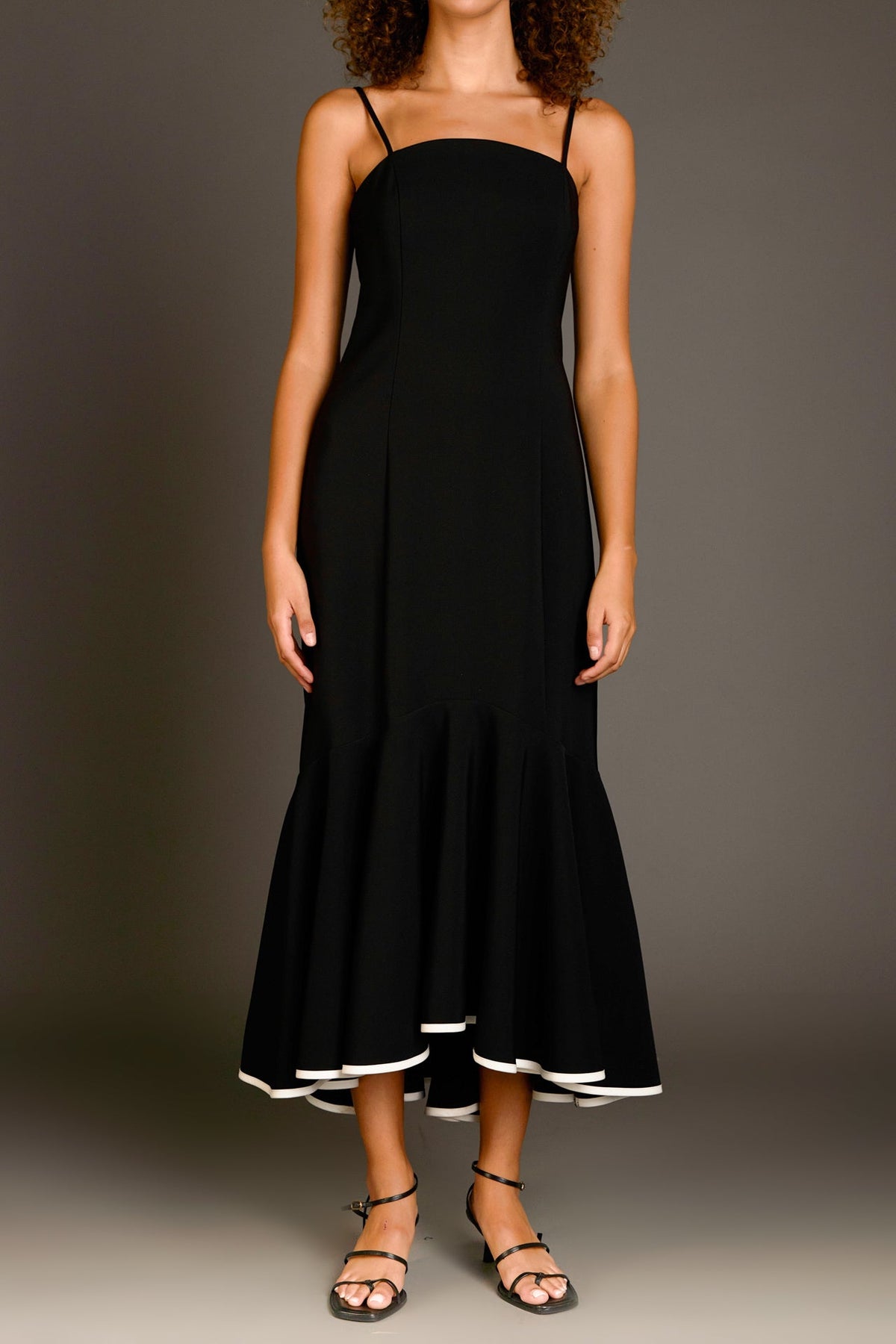 ENDLESS ROSE - Contrast Binding Flounce Maxi Dress - DRESSES available at Objectrare