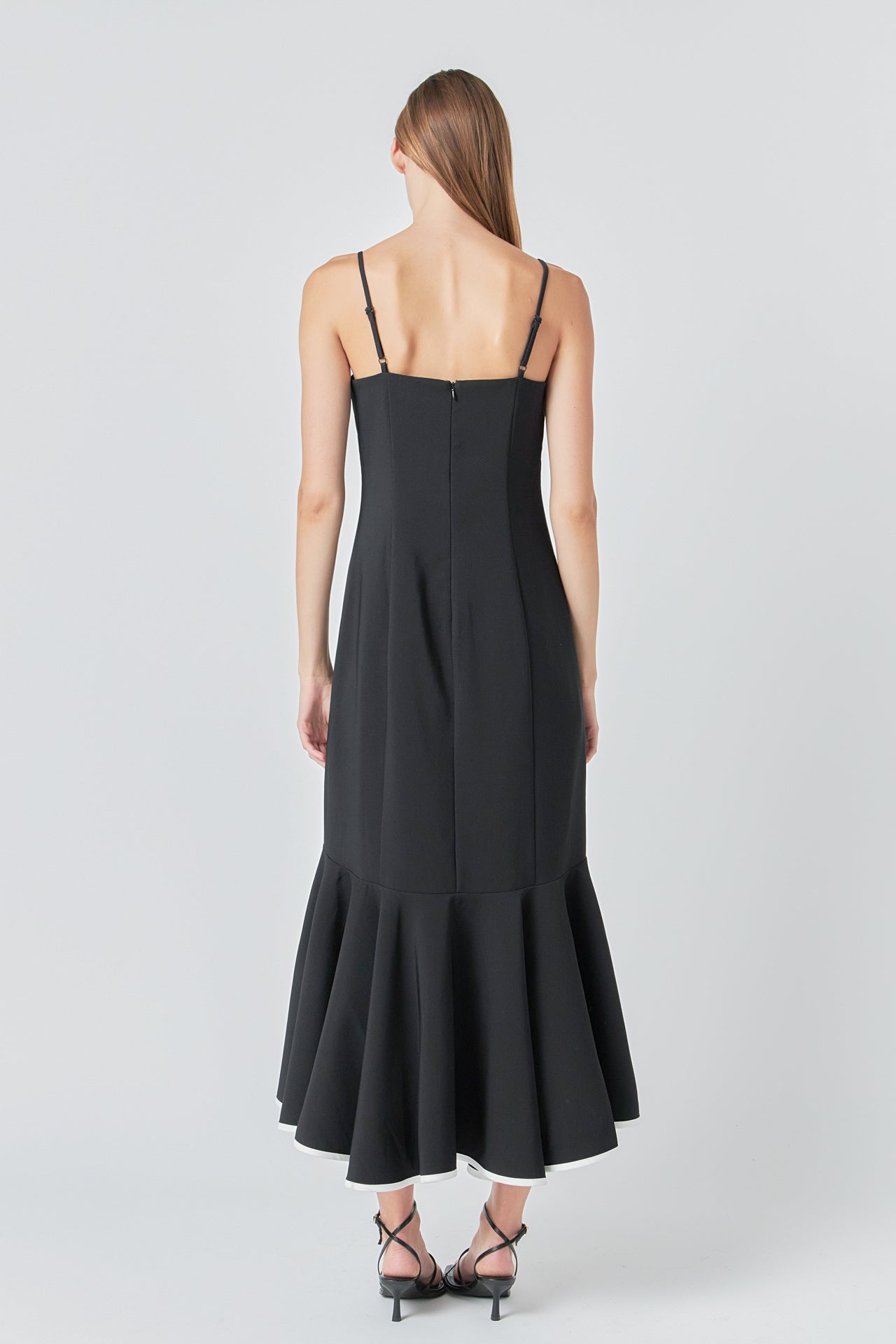 ENDLESS ROSE - Contrast Binding Flounce Maxi Dress - DRESSES available at Objectrare