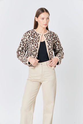 ENDLESS ROSE - Leopard Sherpa Jacket - JACKETS available at Objectrare