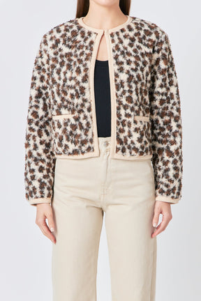 ENDLESS ROSE - Leopard Sherpa Jacket - JACKETS available at Objectrare