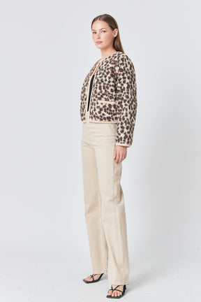 ENDLESS ROSE - Leopard Sherpa Jacket - JACKETS available at Objectrare