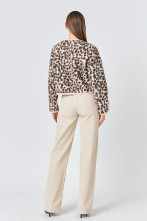 ENDLESS ROSE - Leopard Sherpa Jacket - JACKETS available at Objectrare