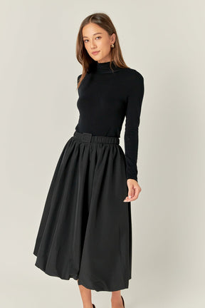 ENDLESS ROSE - Endless Rose - Belted Blouson Midi Skirt - SKIRTS available at Objectrare