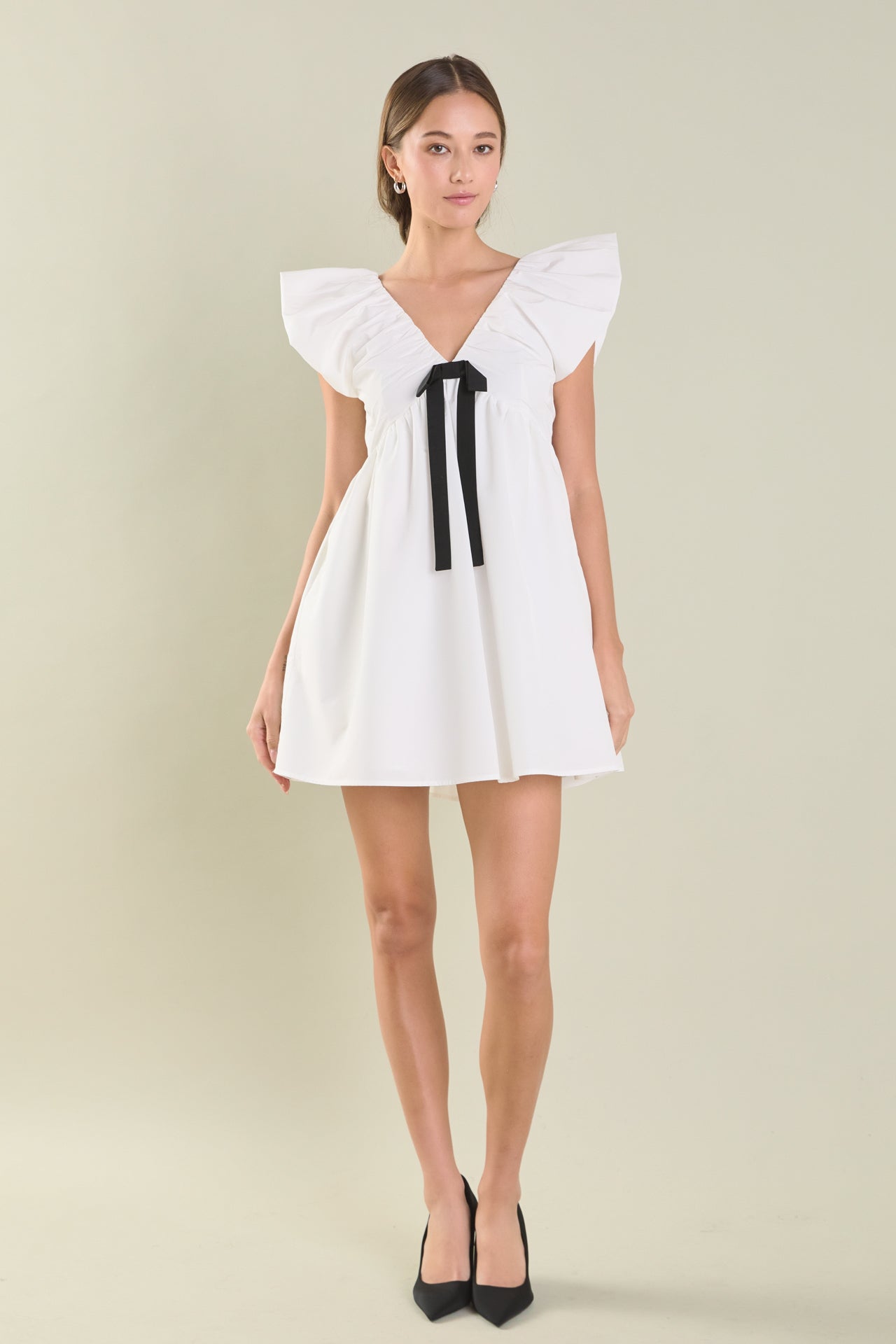 ENDLESS ROSE - Endless Rose - Combo Bow Mini Dress - DRESSES available at Objectrare