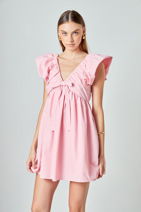 ENDLESS ROSE - Combo Bow Mini Dress - DRESSES available at Objectrare