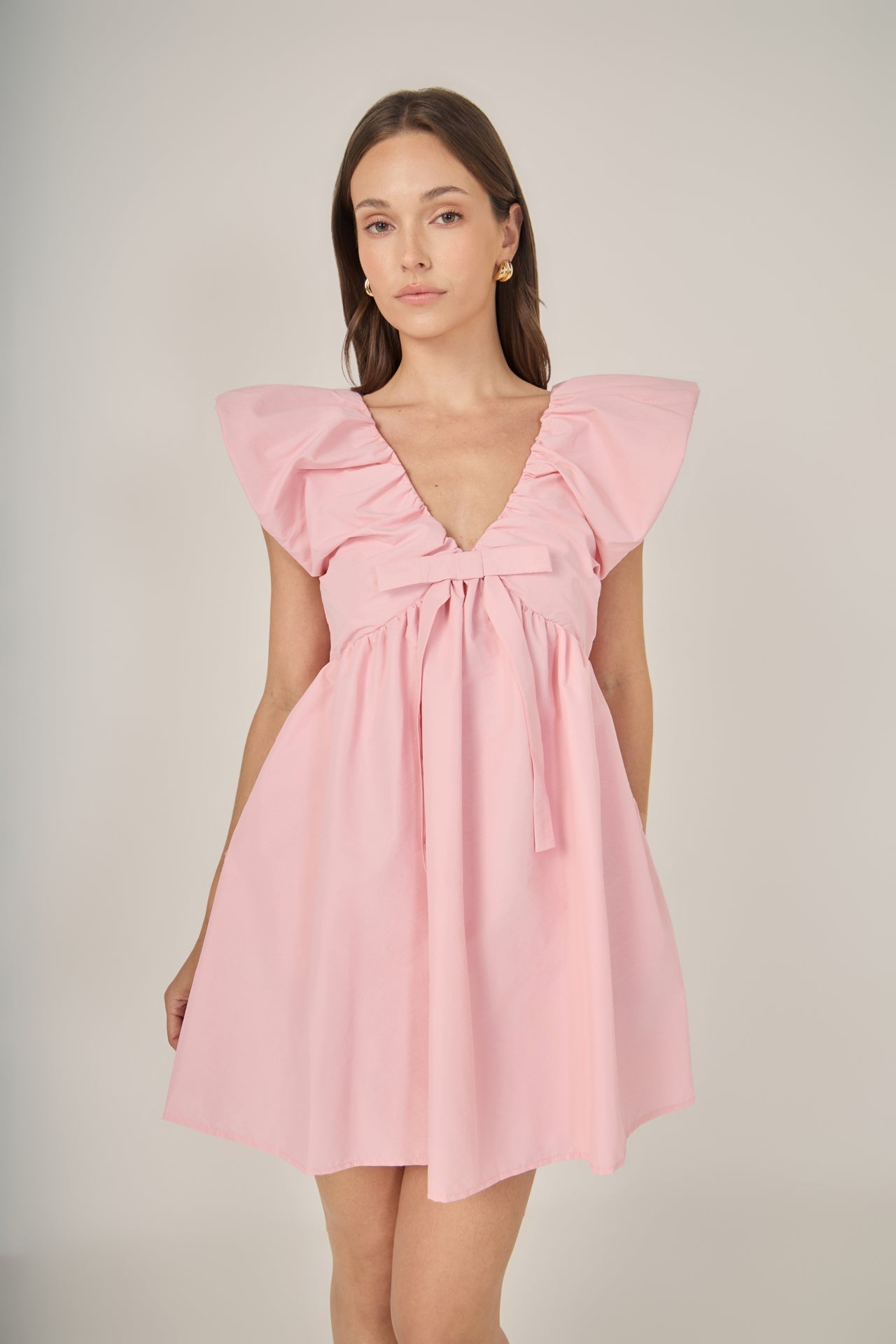 Sydney Combo Bow Mini Dress PINK/PINK / XL