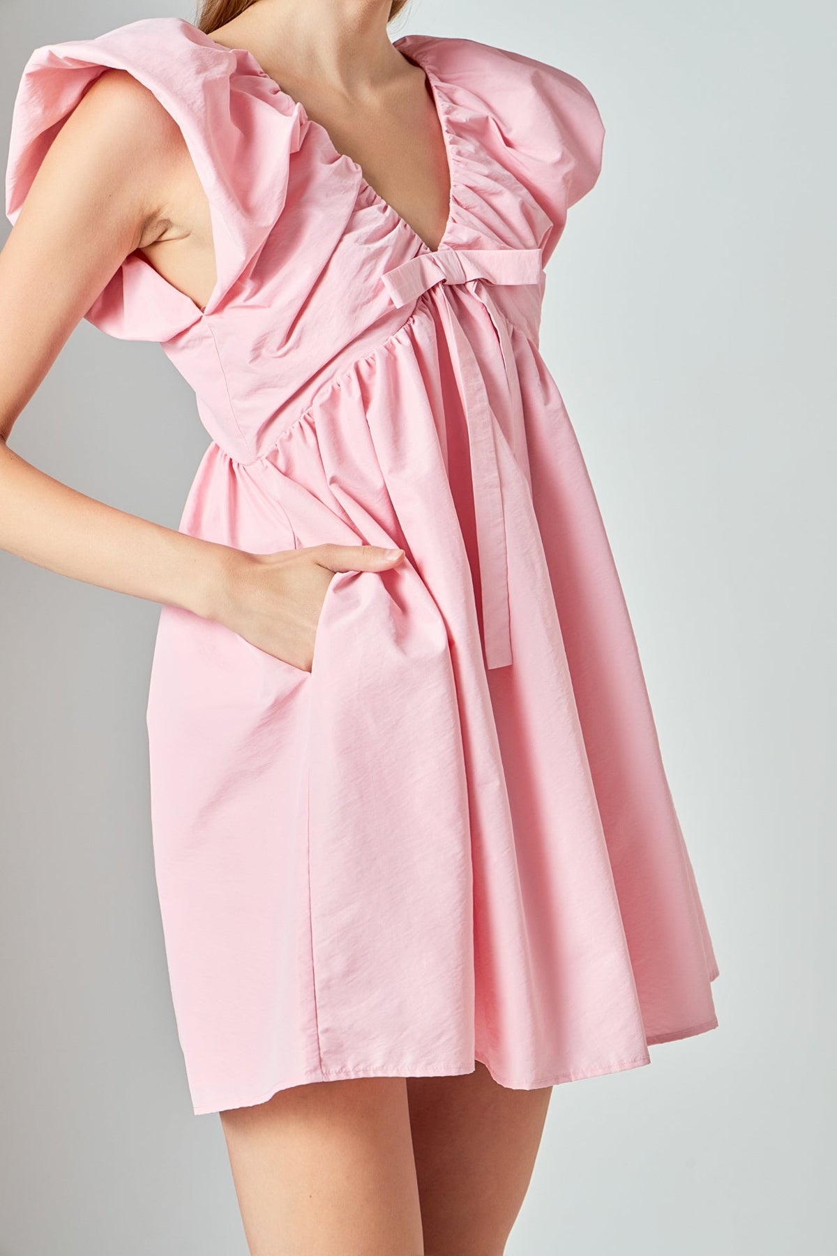 ENDLESS ROSE - Sydney Combo Bow Mini Dress - DRESSES available at Objectrare