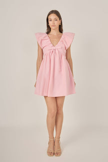 ENDLESS ROSE - Sydney Combo Bow Mini Dress - DRESSES available at Objectrare