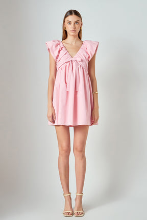 ENDLESS ROSE - Combo Bow Mini Dress - DRESSES available at Objectrare