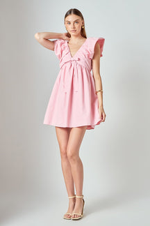 ENDLESS ROSE - Sydney Combo Bow Mini Dress - DRESSES available at Objectrare