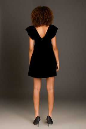 ENDLESS ROSE - Velvet Satin Bow Mini Dress - DRESSES available at Objectrare