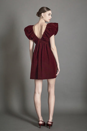 ENDLESS ROSE - Velvet Satin Bow Mini Dress - DRESSES available at Objectrare