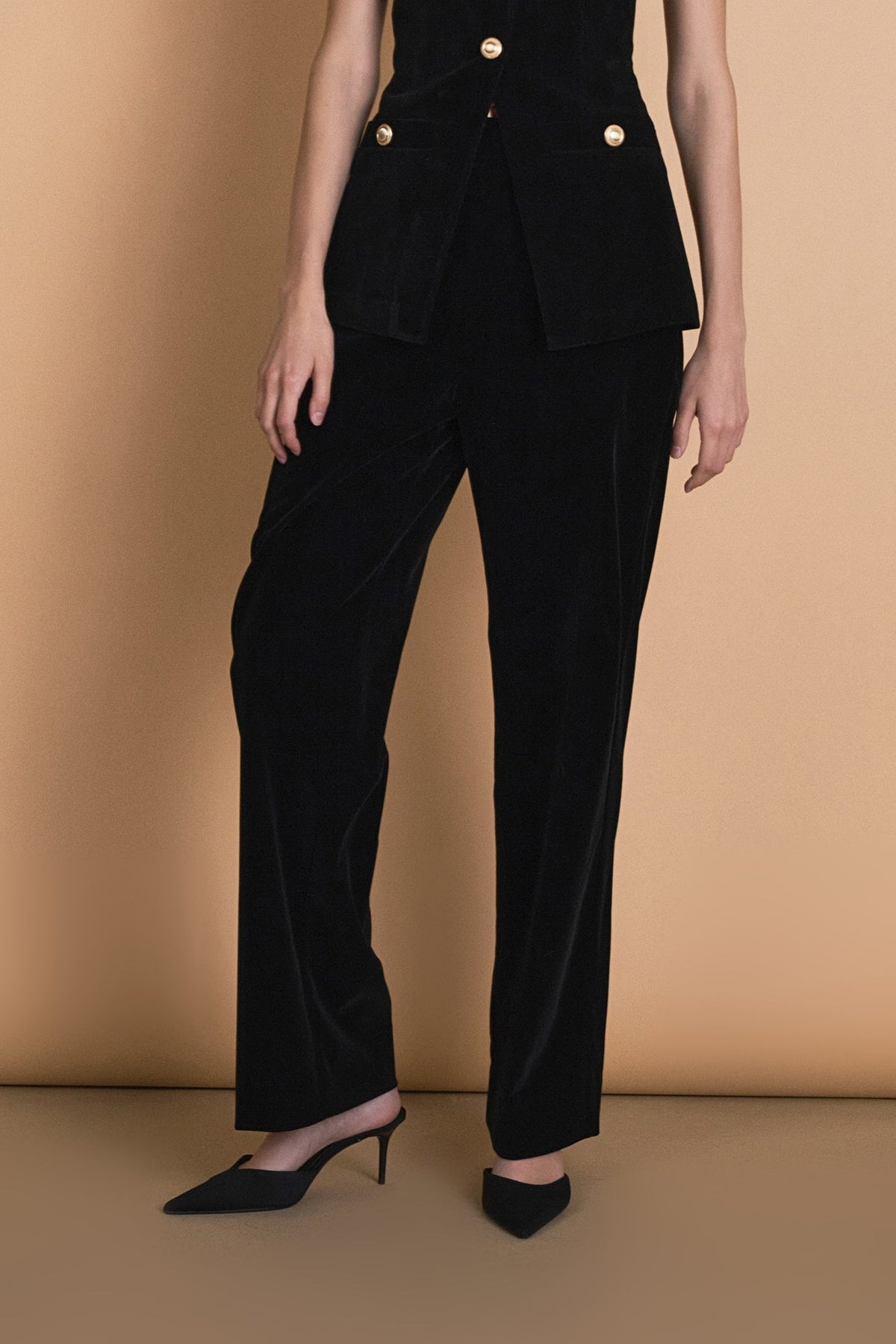 ENDLESS ROSE - Velvet High Waisted Trousers - PANTS available at Objectrare