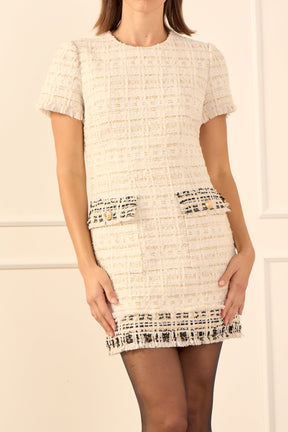 Tweed Fringed Mini Dress