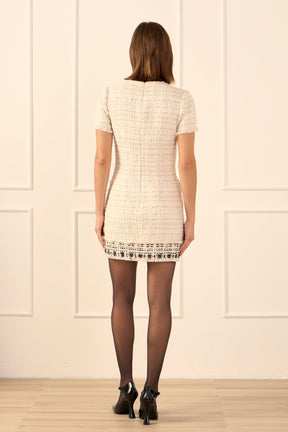 Tweed Fringed Mini Dress