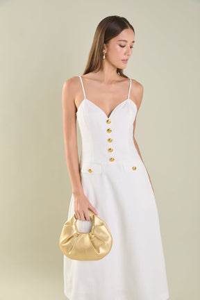ENDLESS ROSE - Linen Buttoned Midi Dress - DRESSES available at Objectrare