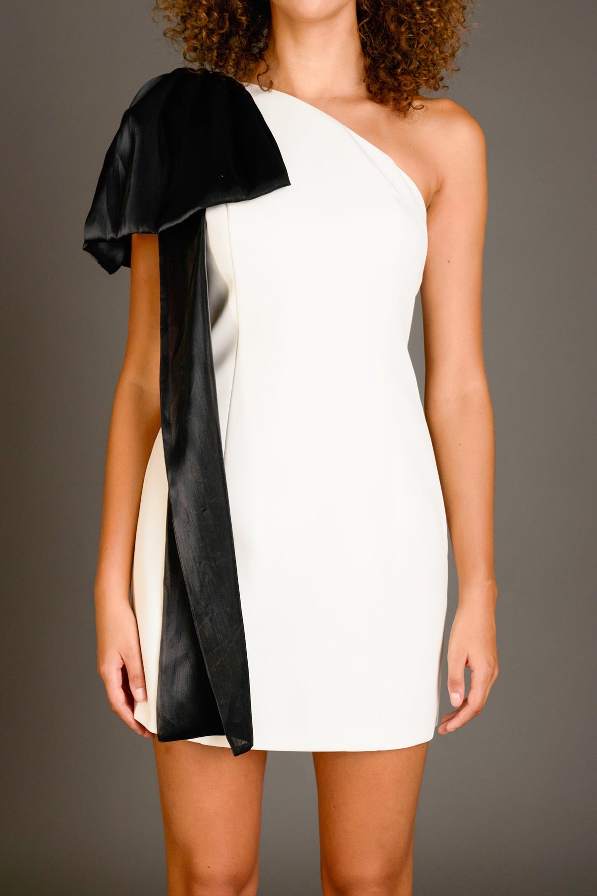 ENDLESS ROSE - One Shoulder Bow Tie Mini Dress - DRESSES available at Objectrare