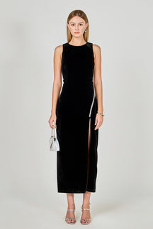 ENDLESS ROSE - Jewel Trim Velvet Maxi Dress - DRESSES available at Objectrare