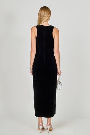 ENDLESS ROSE - Jewel Trim Velvet Maxi Dress - DRESSES available at Objectrare