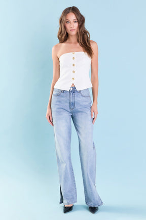 ENDLESS ROSE - Endless Rose - Strapless Linen Top - TOPS available at Objectrare