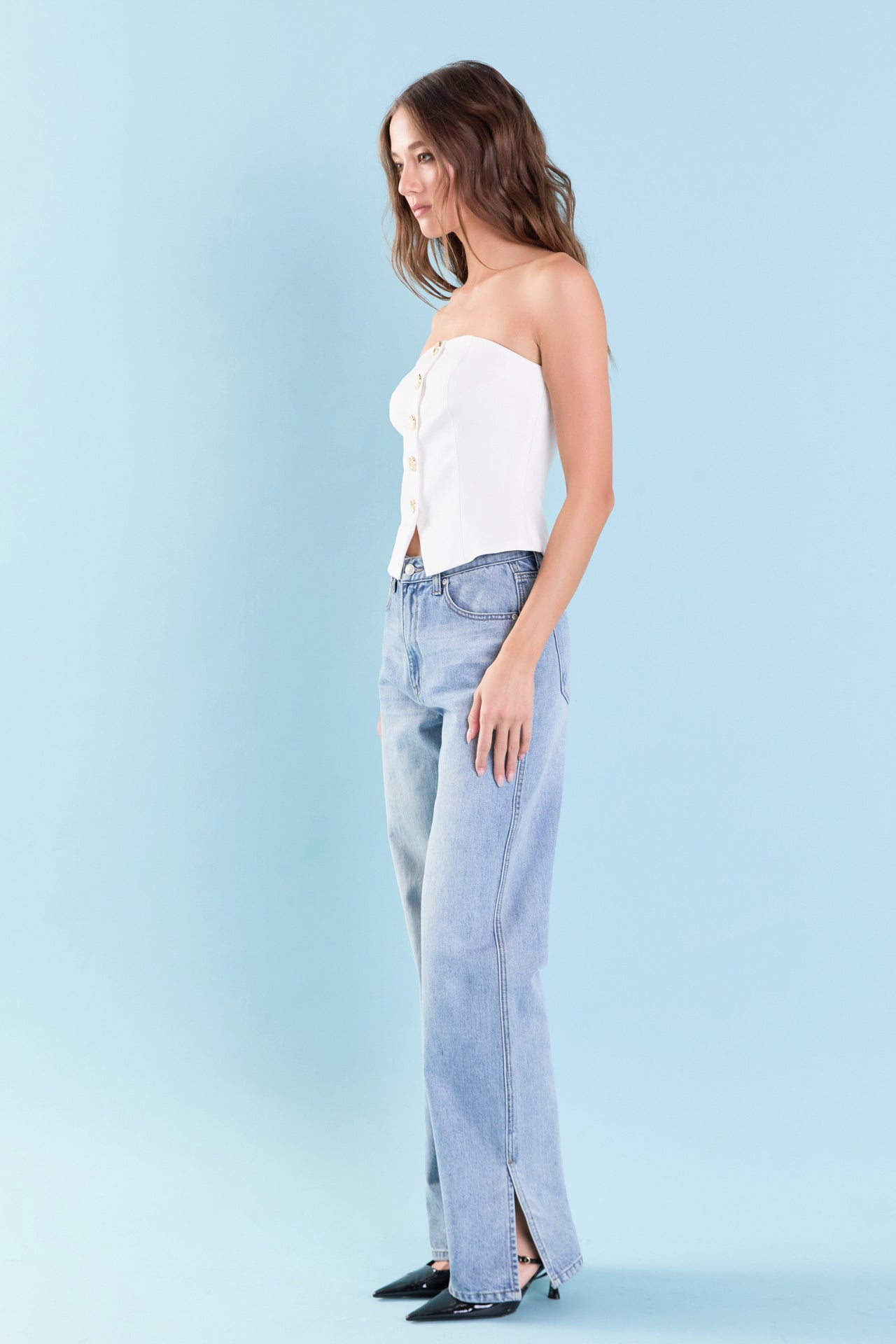 ENDLESS ROSE - Endless Rose - Strapless Linen Top - TOPS available at Objectrare