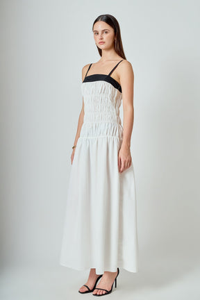 ENDLESS ROSE - Amara Smocked Taffeta Maxi Dress - DRESSES available at Objectrare