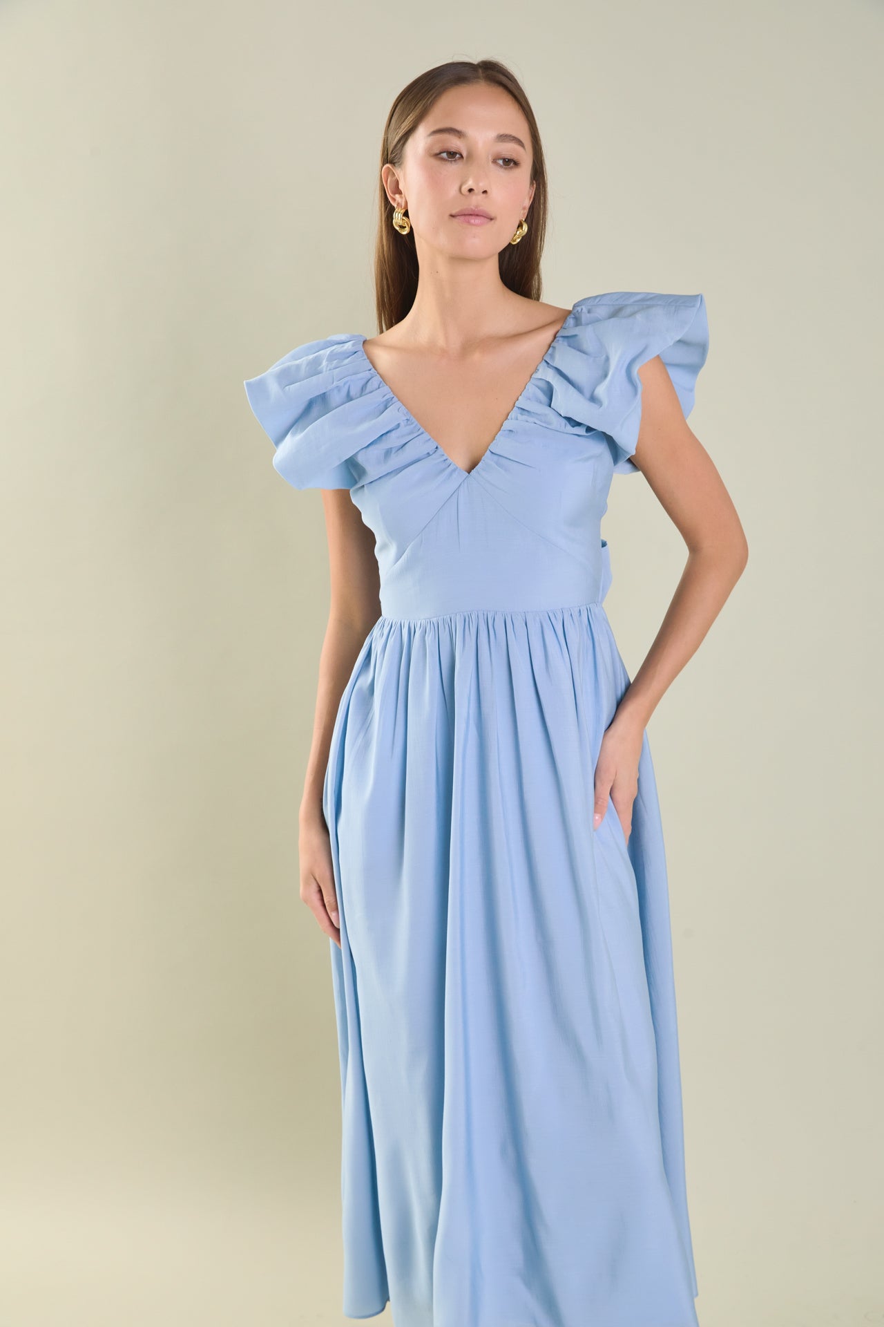 Endless Rose - Back Bow Tied Maxi Dress