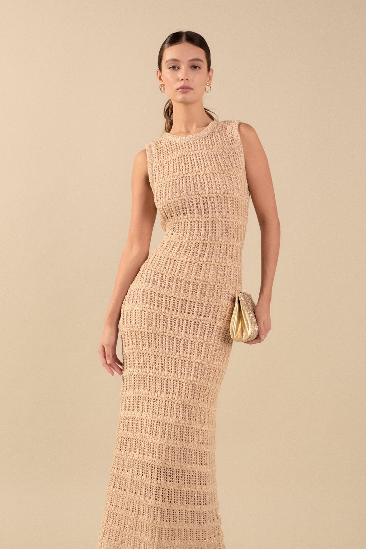 ENDLESS ROSE - Gigi Sequin Knit Sleeveless Maxi Dress - DRESSES available at Objectrare