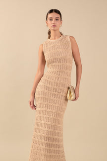 ENDLESS ROSE - Gigi Sequin Knit Sleeveless Maxi Dress - DRESSES available at Objectrare