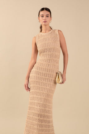 ENDLESS ROSE - Gigi Sequin Knit Sleeveless Maxi Dress - DRESSES available at Objectrare
