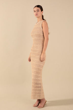 ENDLESS ROSE - Gigi Sequin Knit Sleeveless Maxi Dress - DRESSES available at Objectrare