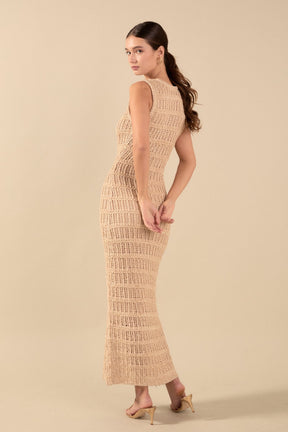 ENDLESS ROSE - Gigi Sequin Knit Sleeveless Maxi Dress - DRESSES available at Objectrare