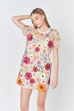 ENDLESS ROSE - Endless Rose - Floral Applique Mini Dress - DRESSES available at Objectrare