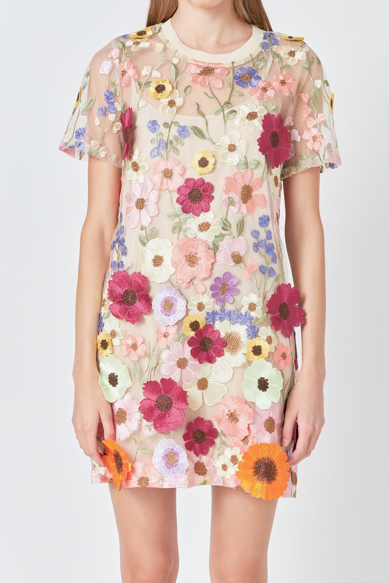 ENDLESS ROSE - Endless Rose - Floral Applique Mini Dress - DRESSES available at Objectrare