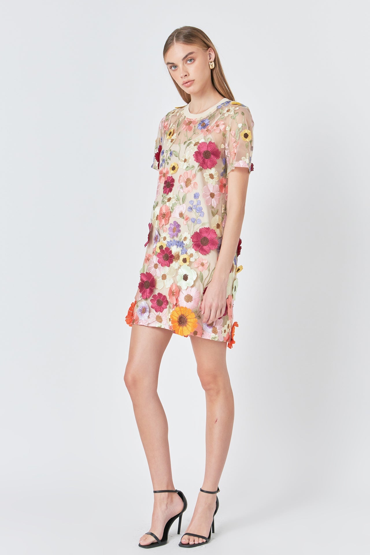 ENDLESS ROSE - Endless Rose - Floral Applique Mini Dress - DRESSES available at Objectrare