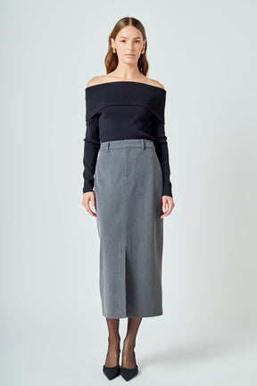 ENDLESS ROSE - Front Slit Maxi Skirt - SKIRTS available at Objectrare
