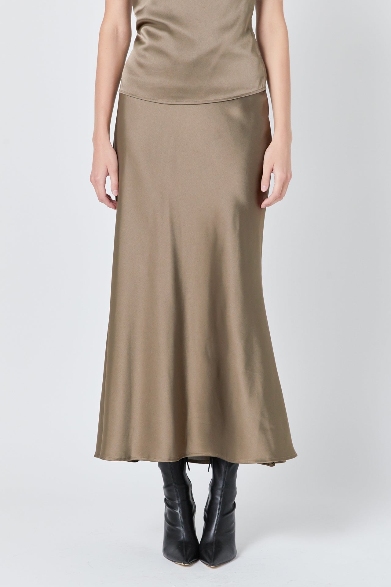 ENDLESS ROSE - Satin Bias Maxi Skirt - SKIRTS available at Objectrare