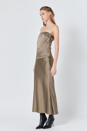 ENDLESS ROSE - Satin Bias Maxi Skirt - SKIRTS available at Objectrare